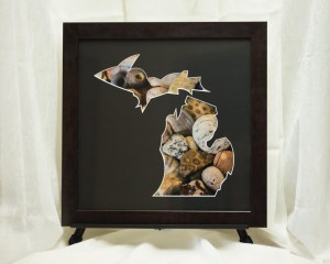 Michigan Framed Art - Petosky Stone and Agate